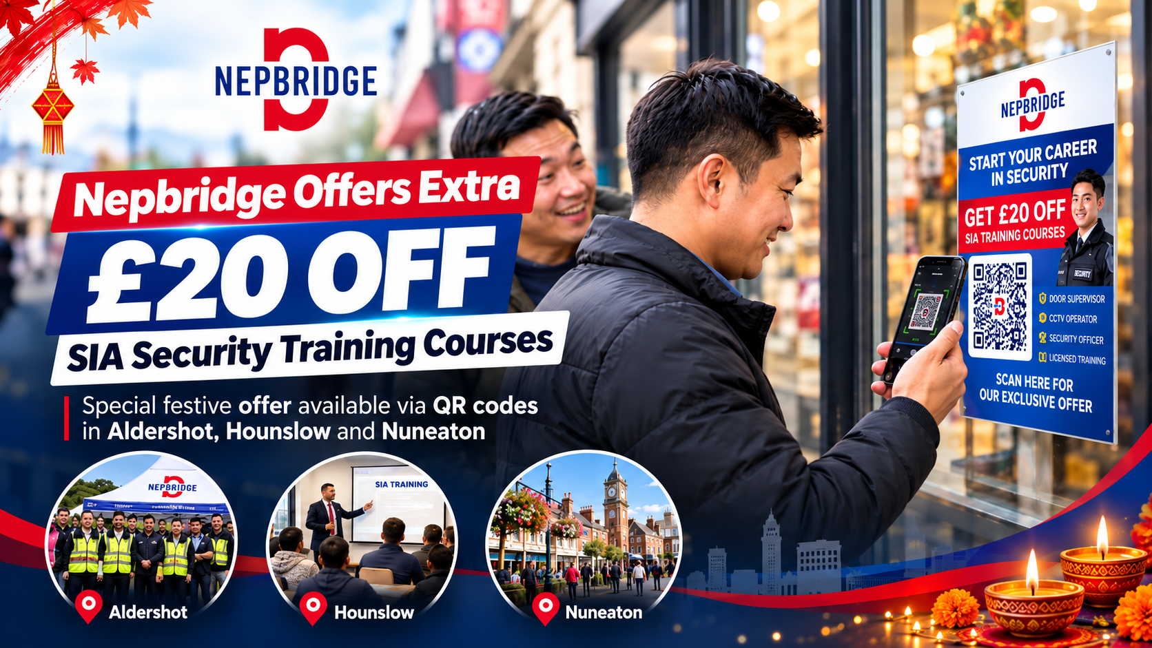 Nepbridge Announces Extra £20 Discount on SIA Security Training Courses This Dashain and Diwali